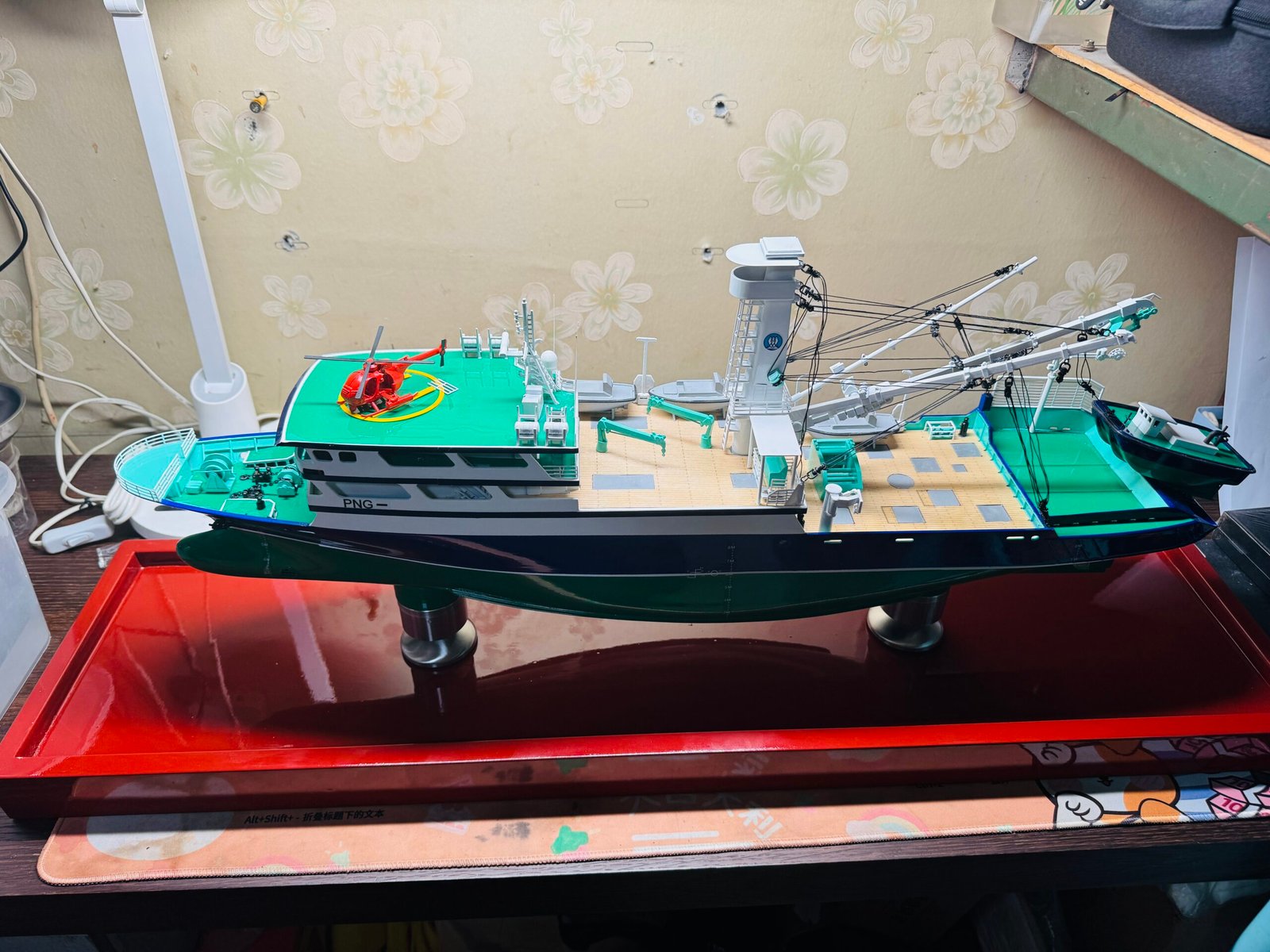 Custom vessel scale model developed from visual references